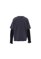 Bayan Gri Kol Detaylı Oversize Tişört