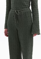 Bayan Haki Yüksek Bel Straight-Fit Pantolon