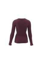 Bayan Bordo Kalın Pamuklu Sıfır Yaka Tişört