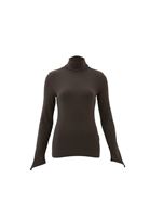 Bayan Kahverengi Kalın Pamuklu Roll Neck