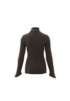 Bayan Kahverengi Kalın Pamuklu Roll Neck