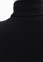 Bayan Siyah Kalın Pamuklu Roll Neck
