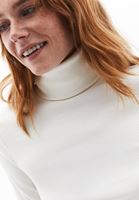 Bayan Krem Kalın Pamuklu Roll Neck