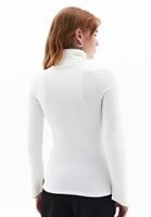 Bayan Krem Kalın Pamuklu Roll Neck