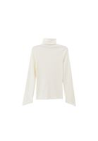Bayan Krem Kalın Pamuklu Roll Neck