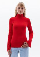 Bayan Kırmızı Kalın Pamuklu Roll Neck