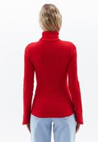 Bayan Kırmızı Kalın Pamuklu Roll Neck
