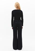 Bayan Siyah Yüksek Bel Wide-Leg Pantolon