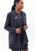 Oversize Baskılı Blazer Ceket