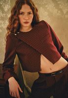 Asimetrik Kesim Crop Ceket