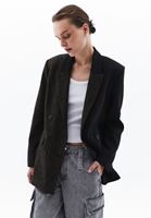 Bayan Çok Renkli Düğmeli Boyfriend Blazer Ceket