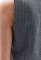 Bayan Gri Düğmeli Crop Yelek