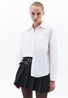 Women White Shirt with Pocket Detail
