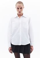 Women White Shirt with Pocket Detail