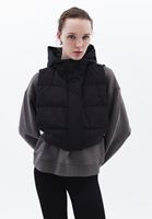 Bayan Siyah Kaz Tüylü Puf Yelek