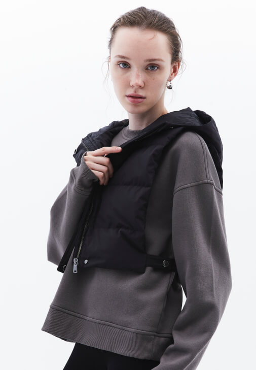 Kaz Tüylü Yelek ve Tayt Kombini