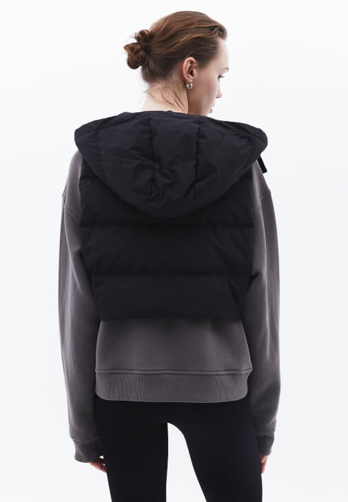 Kaz Tüylü Yelek ve Tayt Kombini