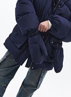 Bayan Lacivert Kaz Tüyü Puf Eldiven