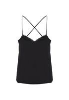 Bayan Siyah İnce Askılı Dantelli Atlet