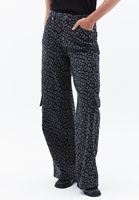 Women Grey Ultra High Rise Cargo Denim Pants