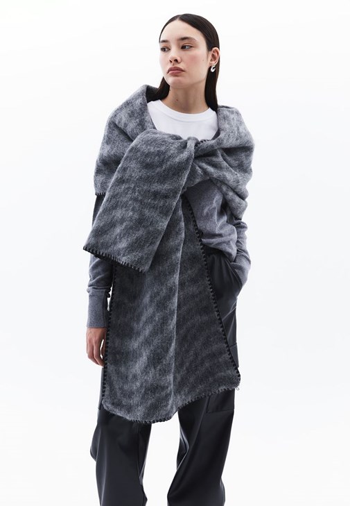 Çok Renkli Desenli Kalın Şal