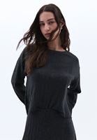 Bot Yaka Oversize Crop Tişört