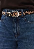 Bayan Çok Renkli Leopar Desenli Kemer