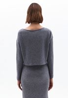 Women Charcoal Grey Soft Touch Boat Neck Sweater