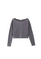 Women Charcoal Grey Soft Touch Boat Neck Sweater