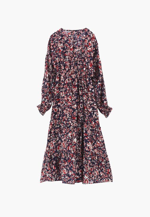 Desenli Elbise ve Çizme Kombini