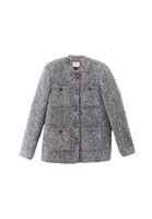 Women Grey Wool Blended Oversize Jacket