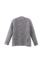 Women Grey Wool Blended Oversize Jacket