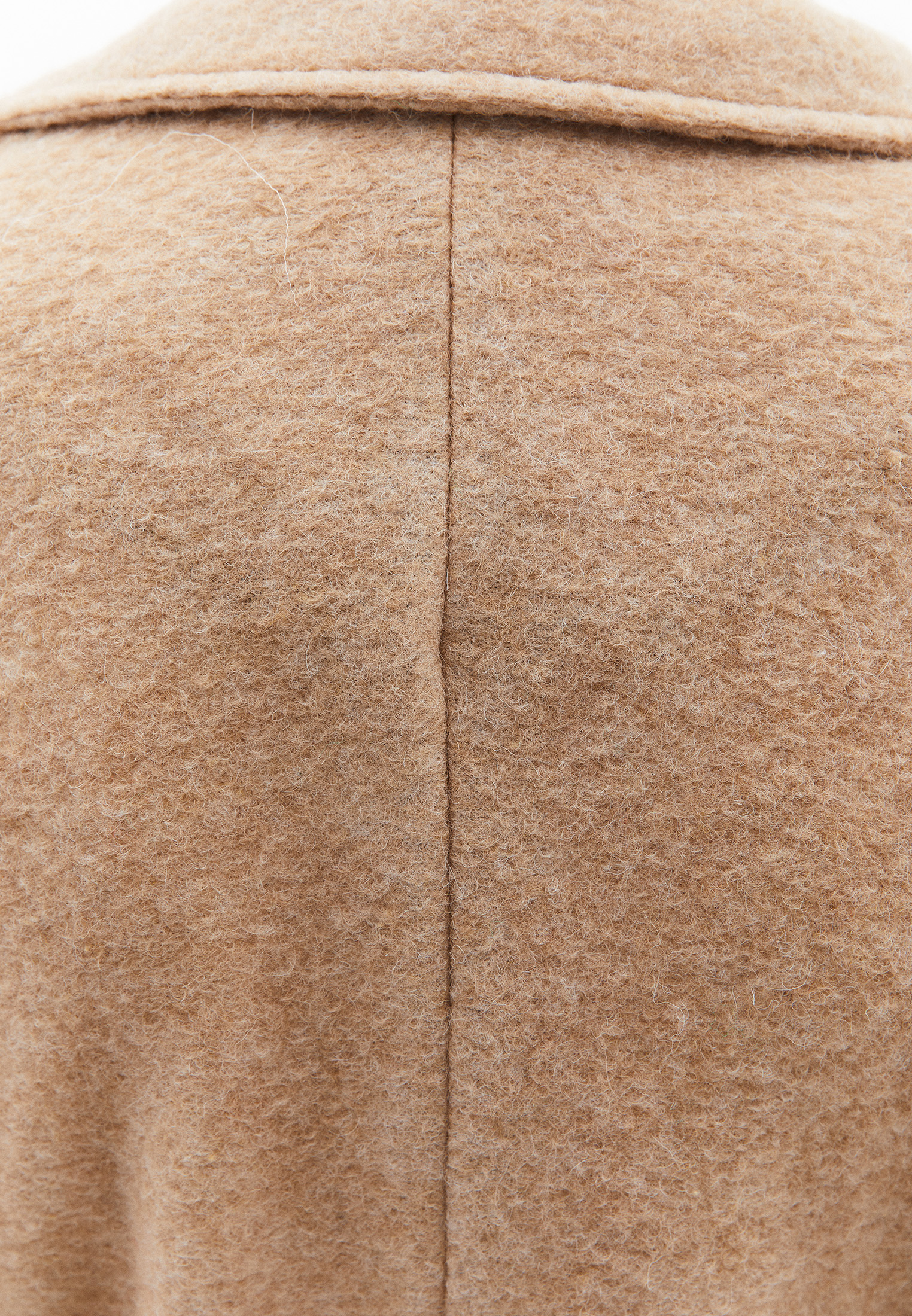 Bej Oversize Yün Karışımlı Kaban