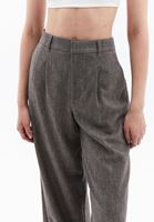 Bayan Kahverengi Yün Karışımlı Wide-Leg Pantolon
