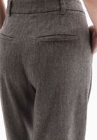 Bayan Kahverengi Yün Karışımlı Wide-Leg Pantolon