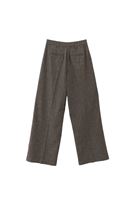 Bayan Kahverengi Yün Karışımlı Wide-Leg Pantolon