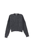 Women Charcoal Grey Wool Blended Knitwear Sweater
