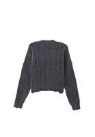 Women Charcoal Grey Wool Blended Knitwear Sweater