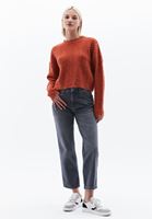 Women Orange Wool Blended Knitwear Sweater