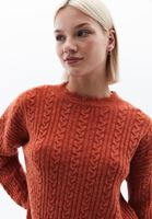 Women Orange Wool Blended Knitwear Sweater