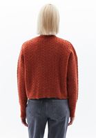 Women Orange Wool Blended Knitwear Sweater
