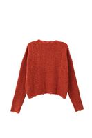 Women Orange Wool Blended Knitwear Sweater