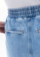 Bayan Mavi Orta Bel Wide-Leg Pantolon 