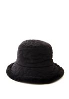 Bayan Siyah Kapitoneli Bucket Şapka