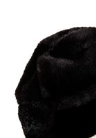 Bayan Siyah Kulak Korumalı Peluş Şapka