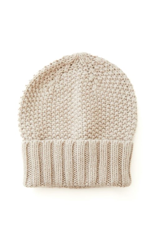 Krem Yün Karışımlı Bere