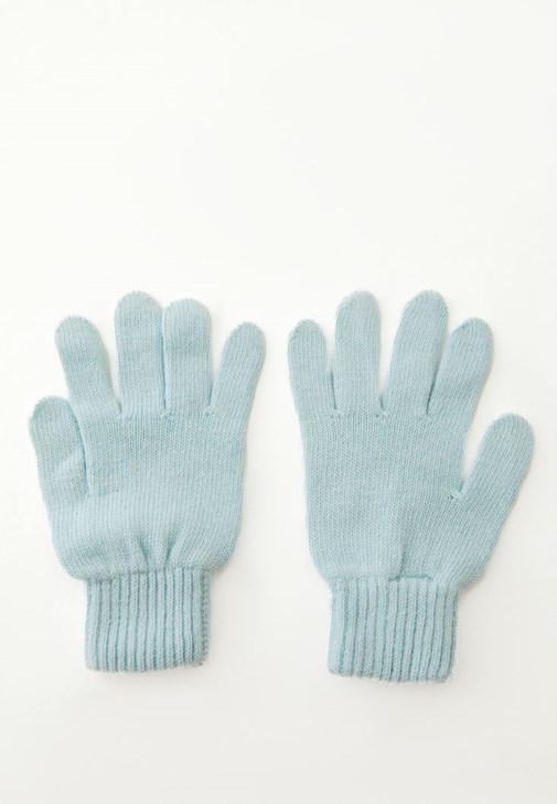 Gök Mavisi Yün Karışımlı Eldiven