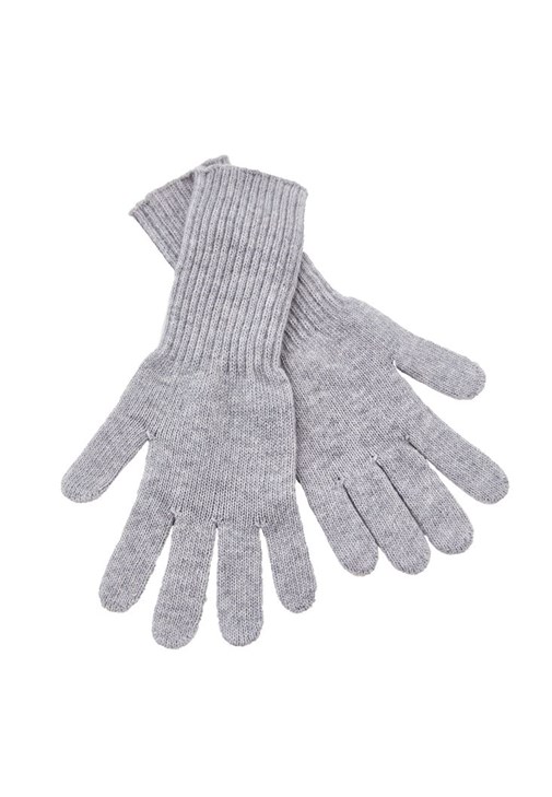Gri Yün Karışımlı Uzun Eldiven