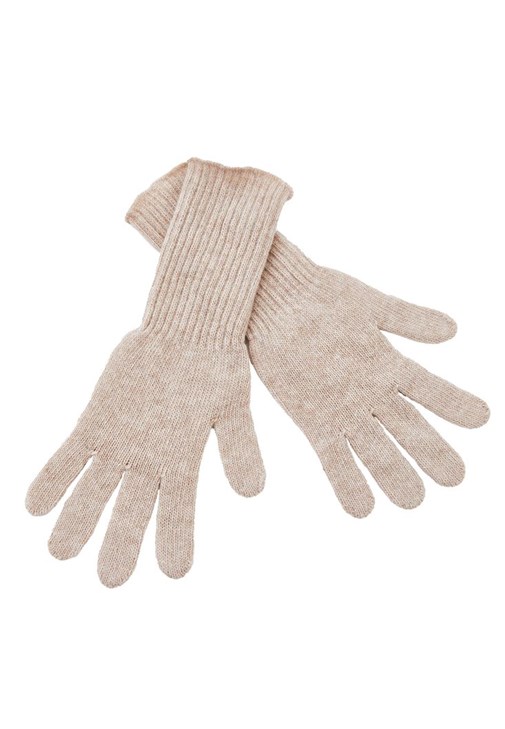 Bej Yün Karışımlı Uzun Eldiven
