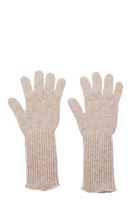 Bayan Bej Yün Karışımlı Uzun Eldiven